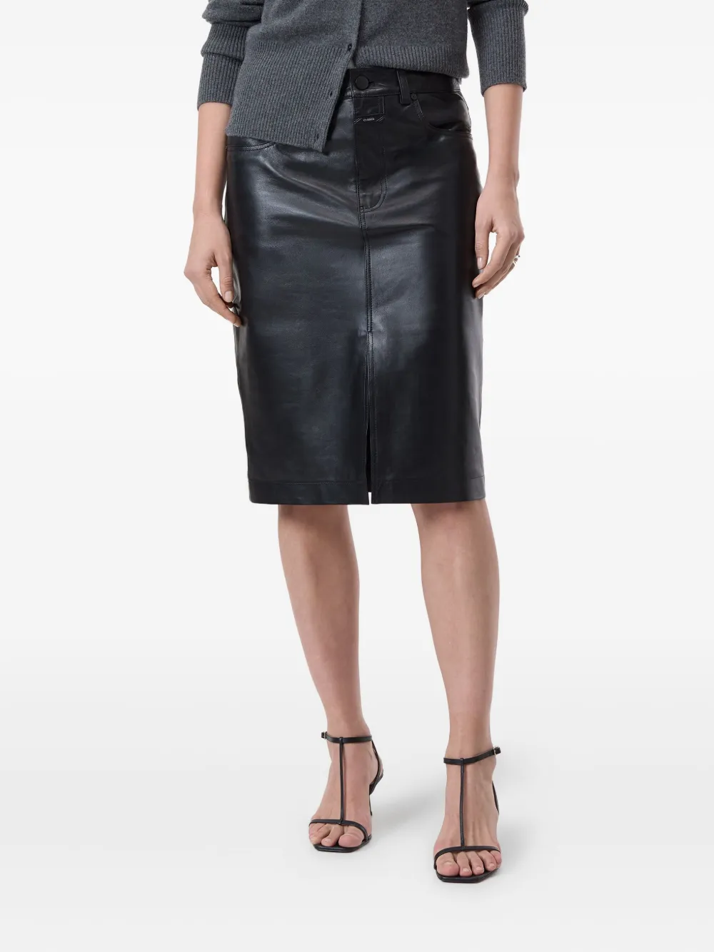 Closed leather midi skirt | Pencil Skirts | Image 2