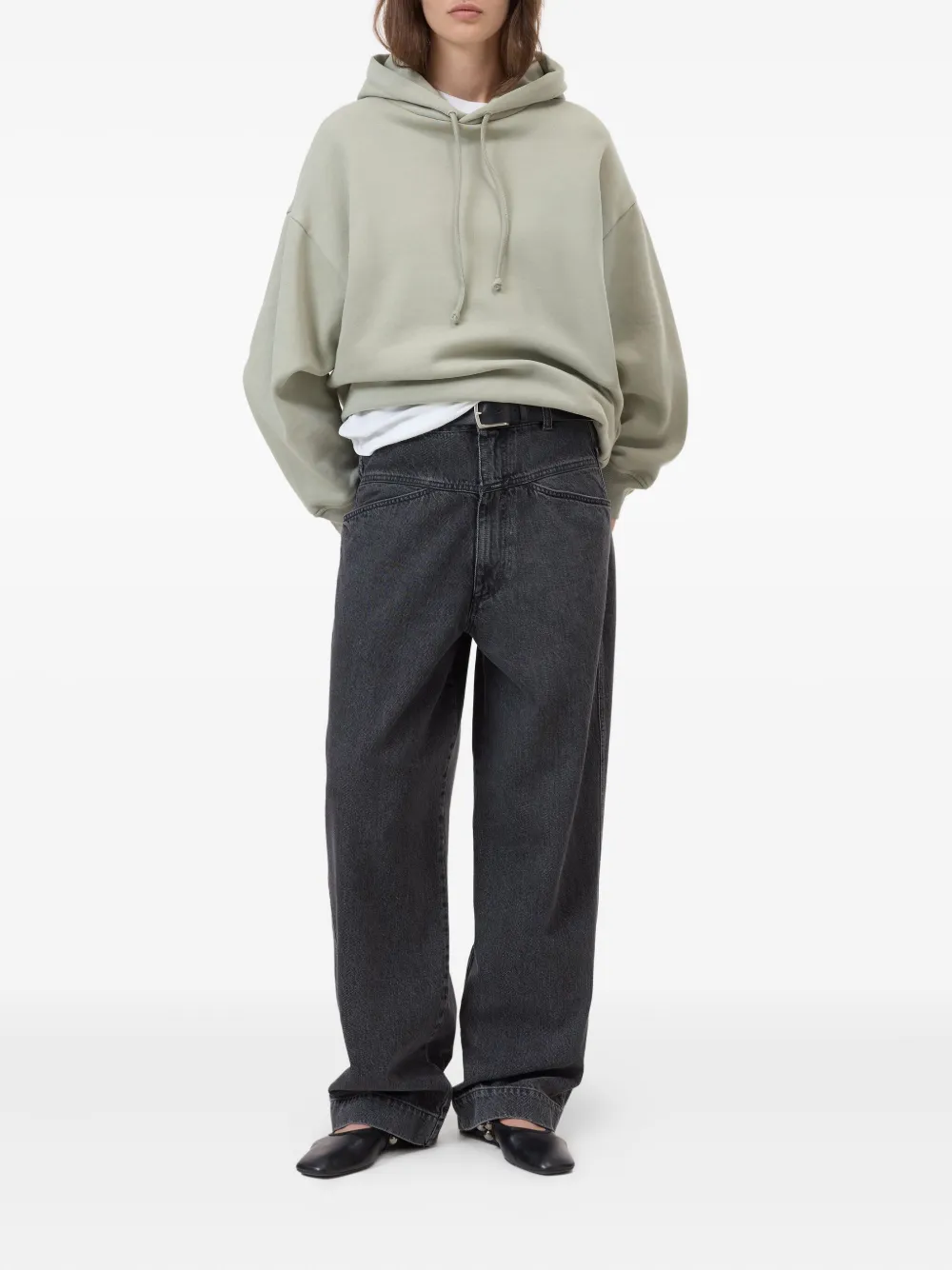 Closed Hoodie van biologisch katoen - Groen
