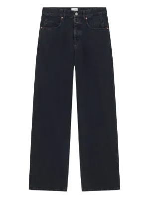 MM6 Maison Margiela ペイント ワイドジーンズ | ブラック | FARFETCH JP
