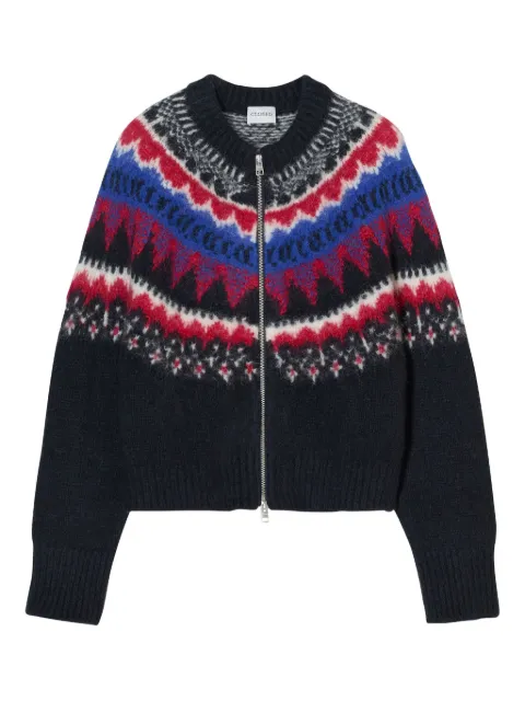 Closed crew-neck zip cardigan