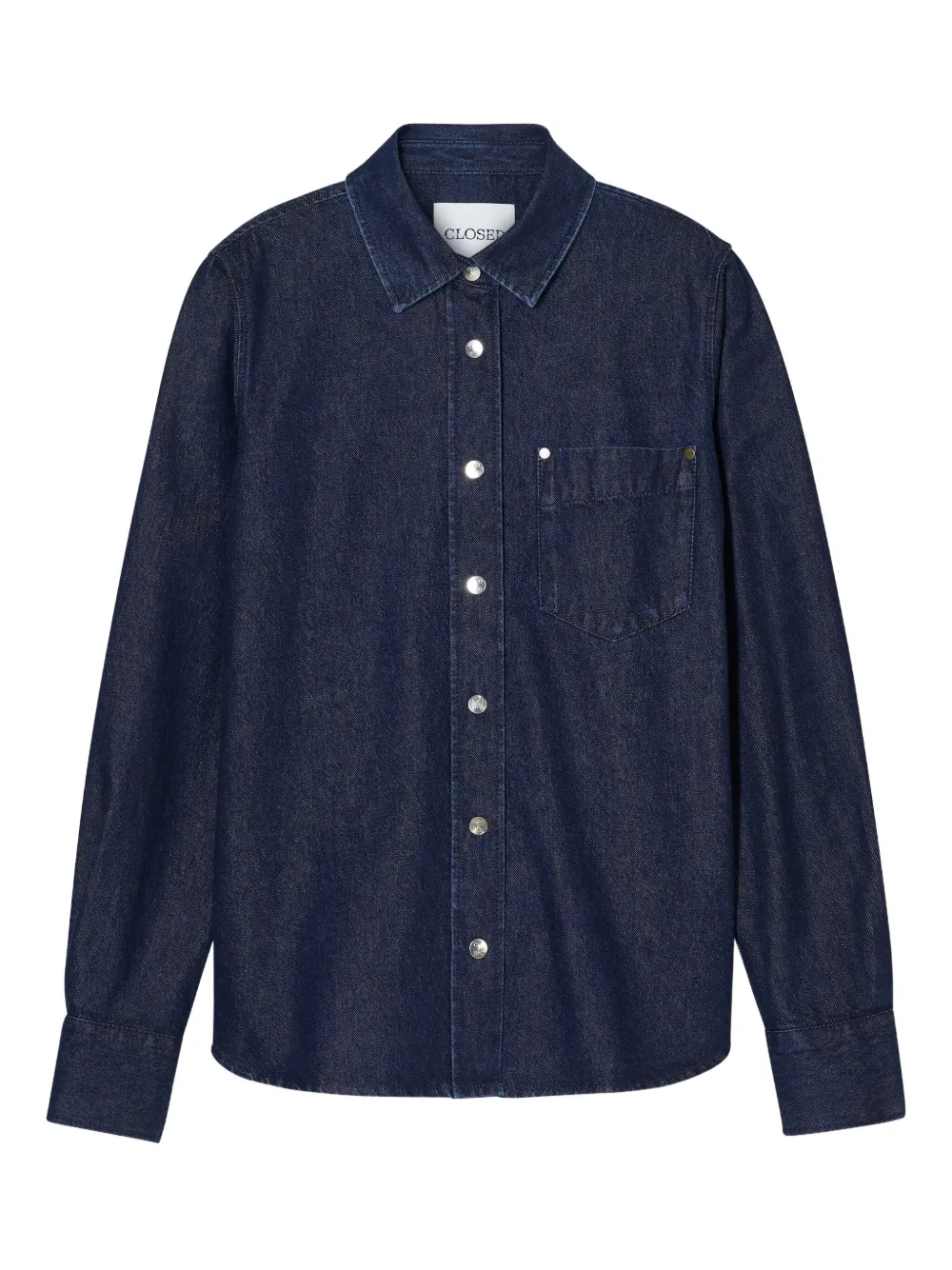 Closed Button-fastening Pocket Shirt In Blue
