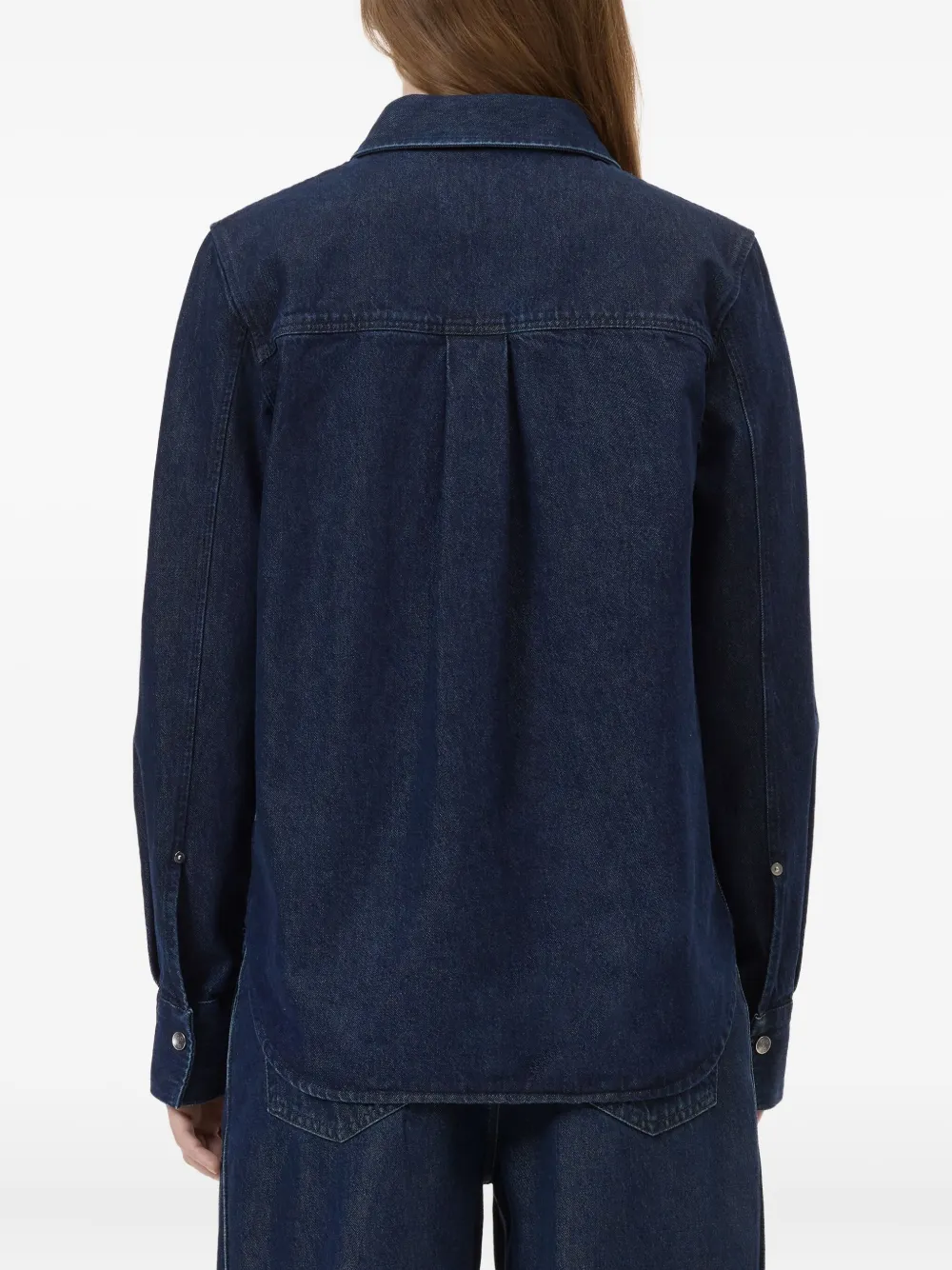 Closed Button-fastening Pocket Shirt In Blue