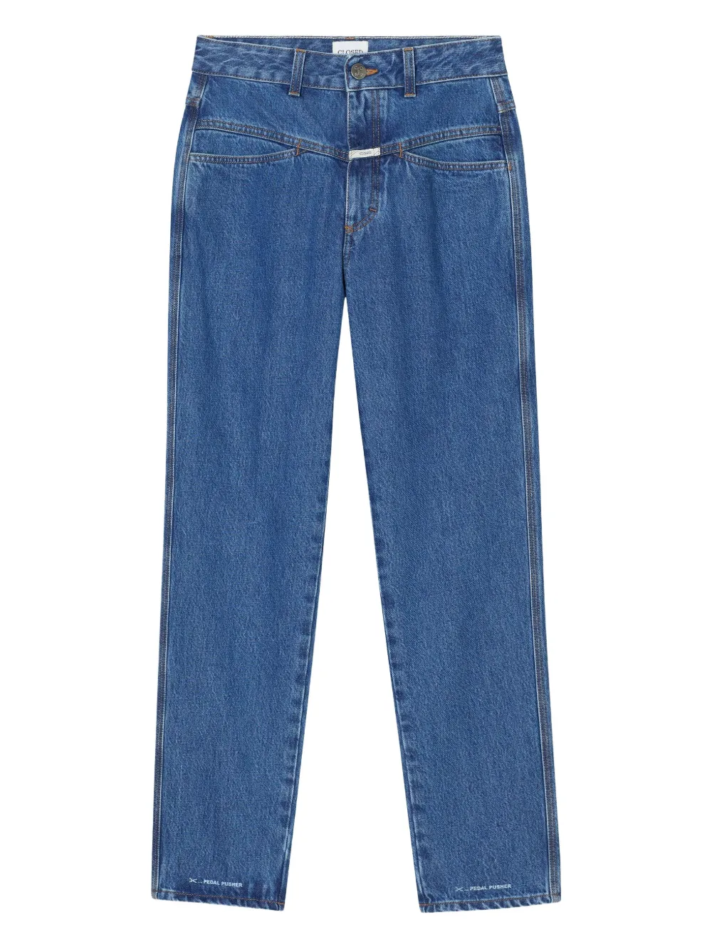 Closed Jeans met logopatch Blauw