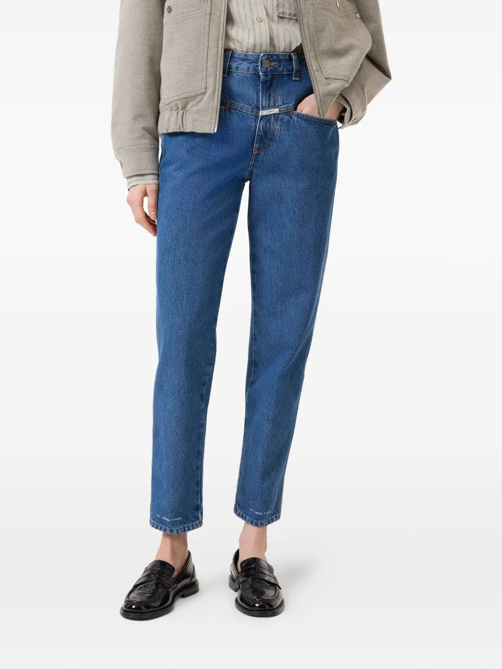 Closed Jeans met logopatch - Blauw