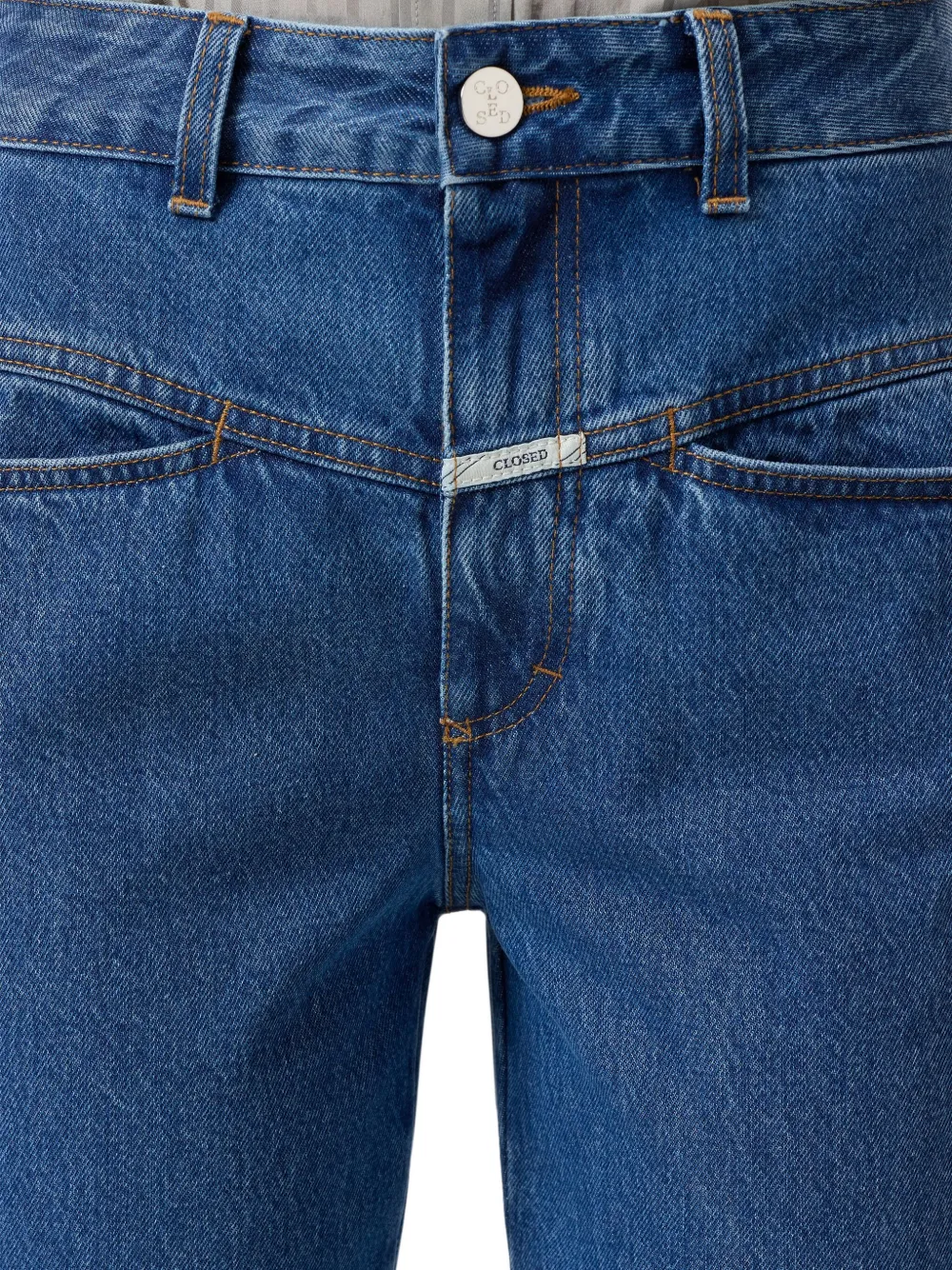 Closed Jeans met logopatch Blauw