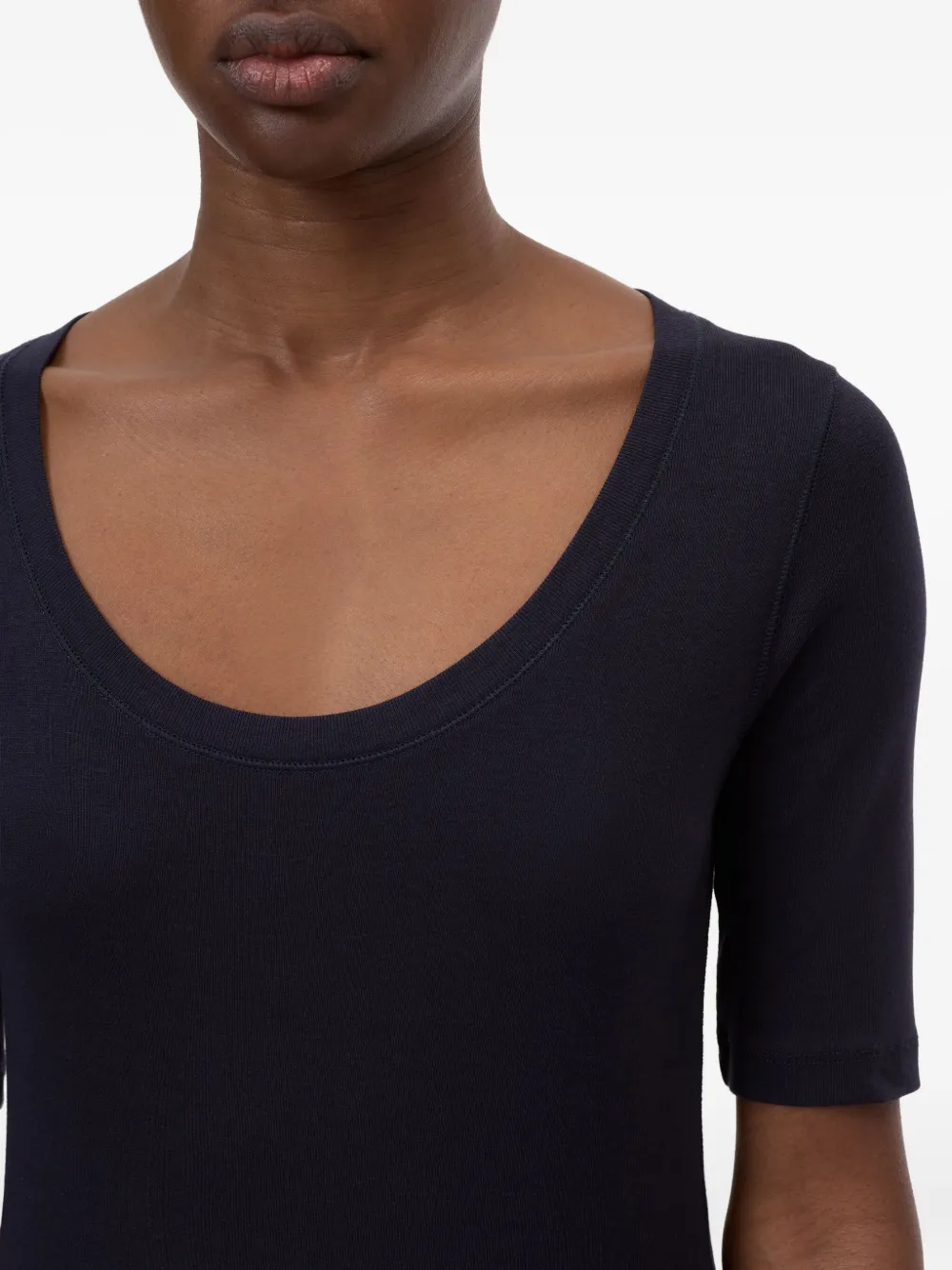 Closed cotton T-shirt Zwart