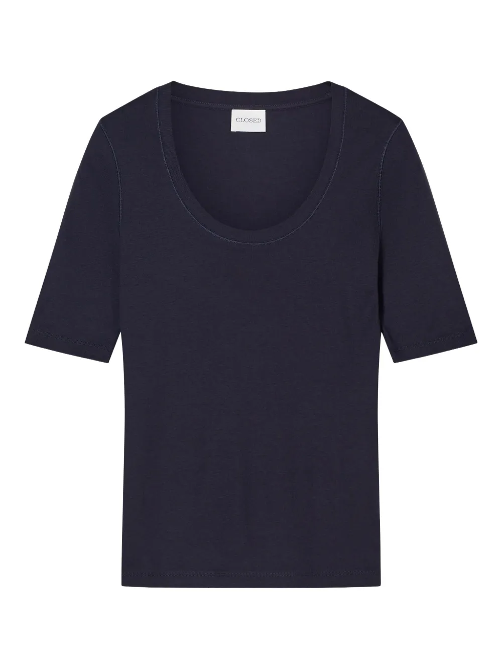 Closed cotton T-shirt Zwart