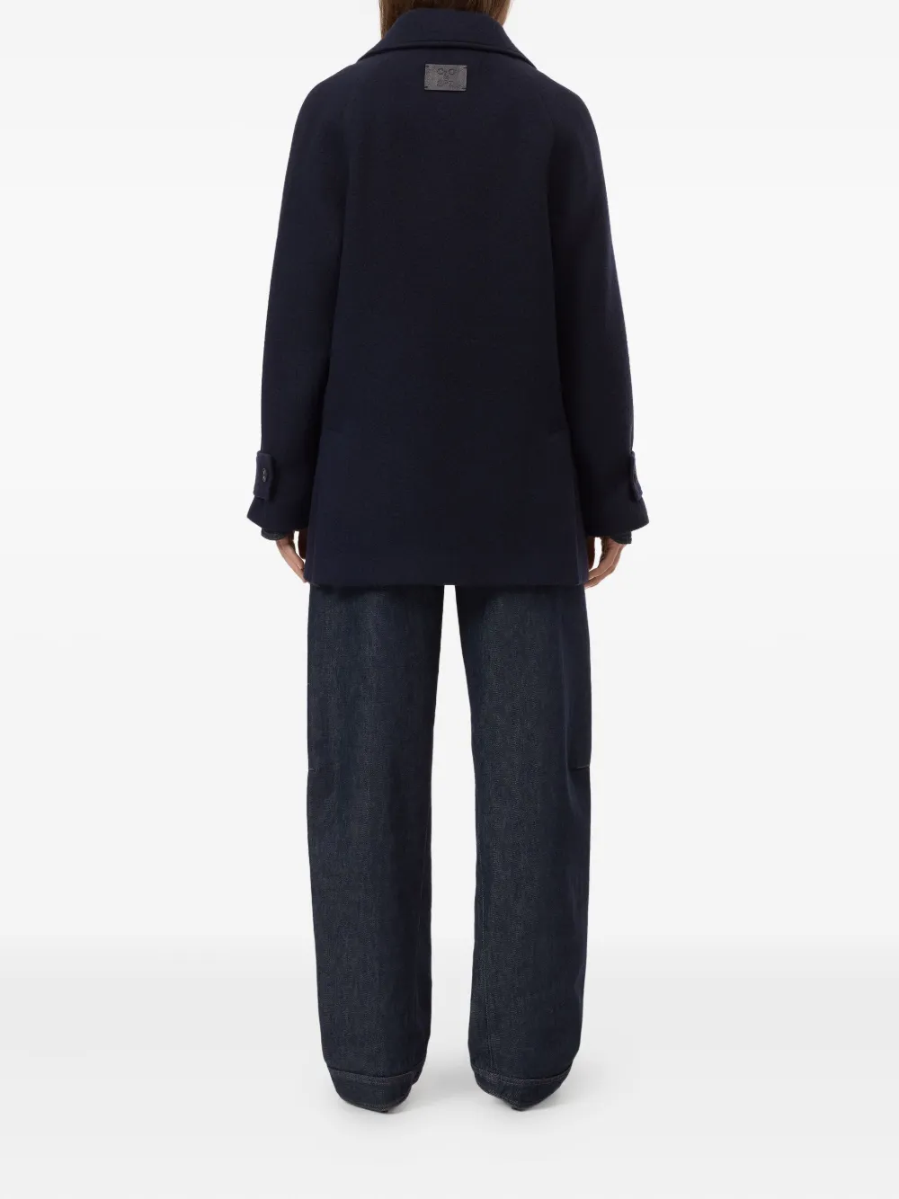 Closed Double-breasted Jacket In Blue