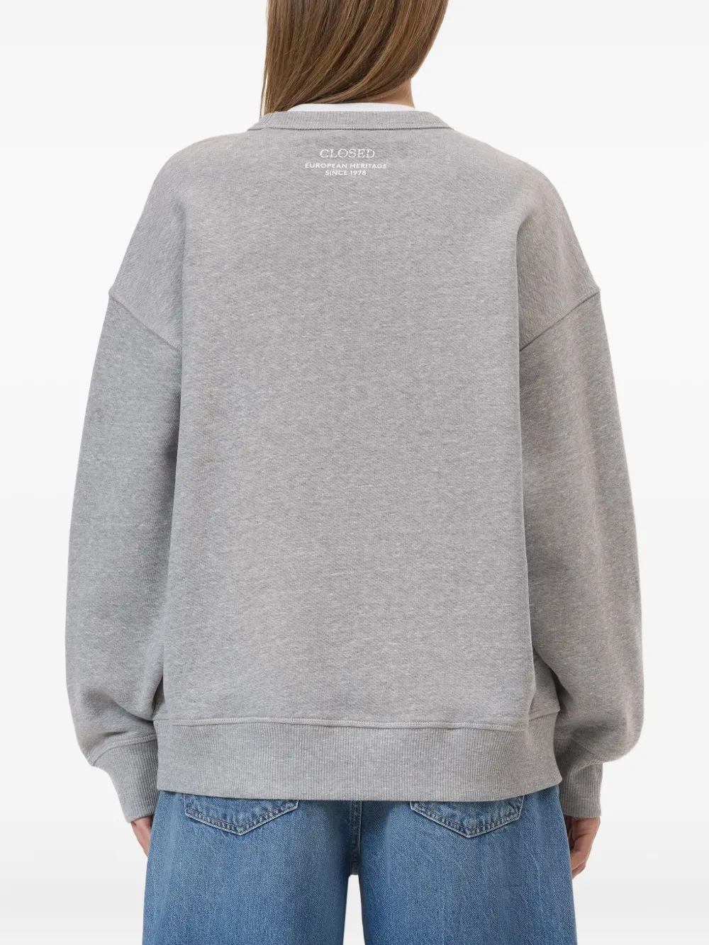 Closed crew-neck sweatshirt Grijs