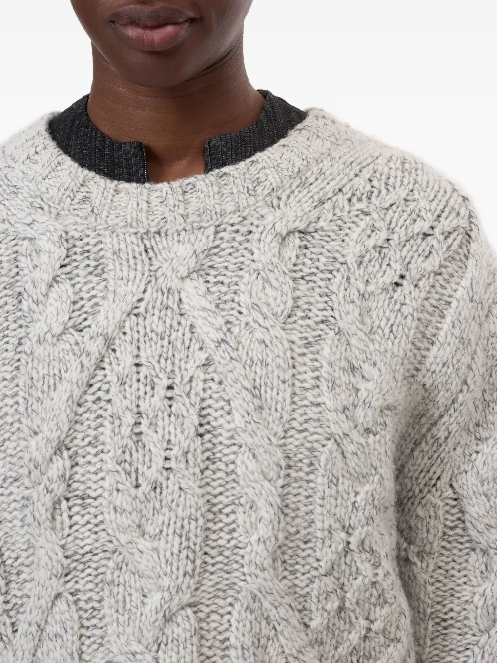 Closed Cable-knit Sweater In Gray