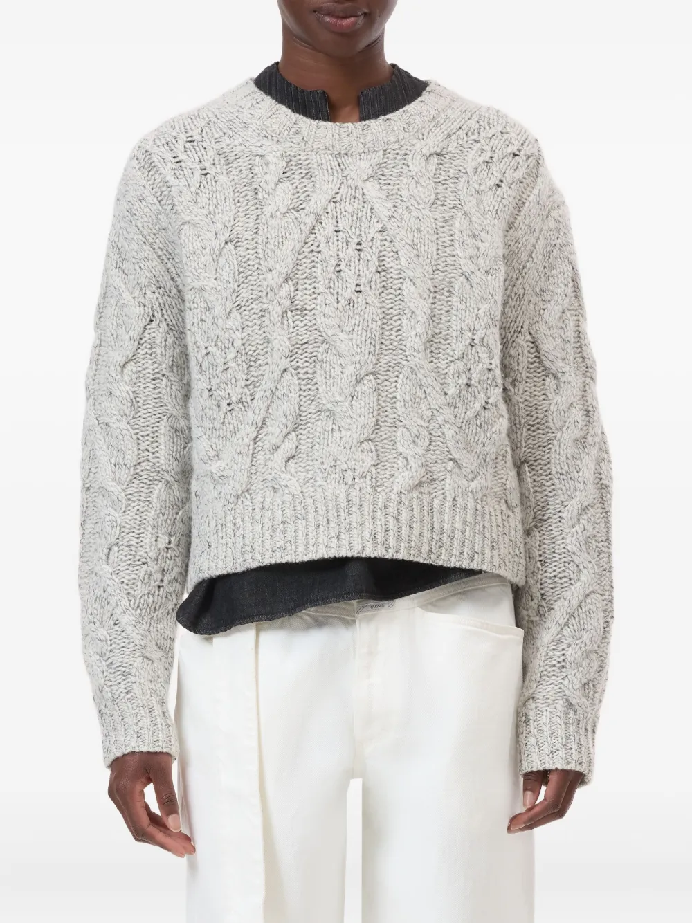 Closed Cable-knit Sweater In Gray