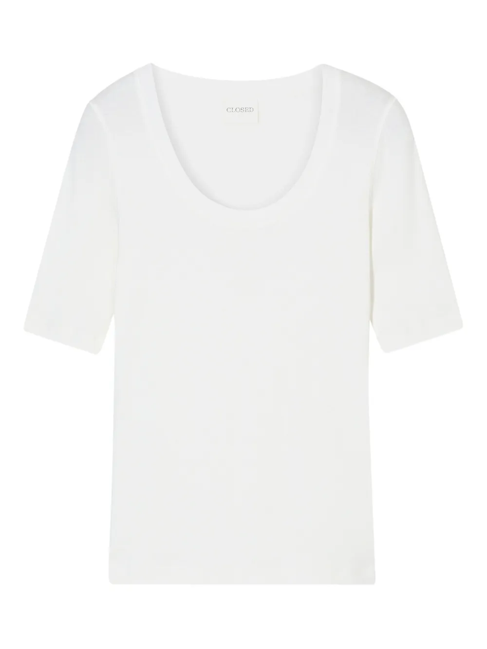 Closed crew-neck short-sleeved T-shirt Wit
