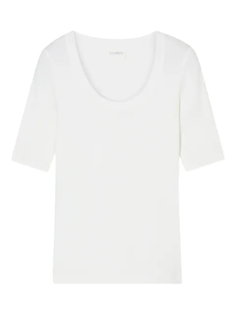 Closed crew-neck short-sleeved T-shirt