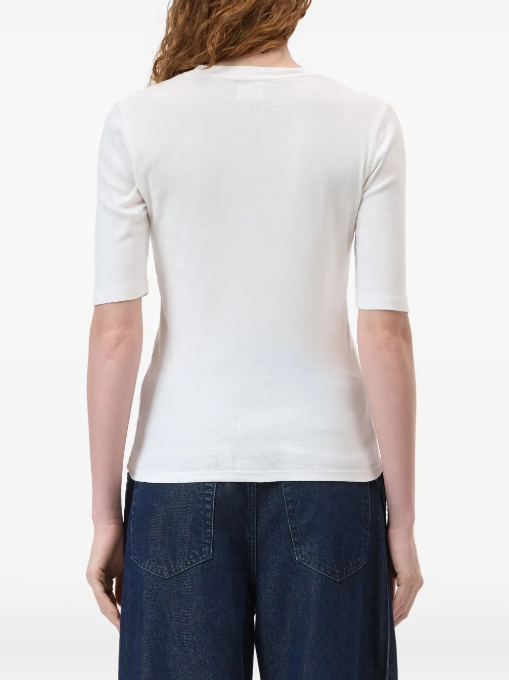 Closed crew-neck short-sleeved T-shirt Wit