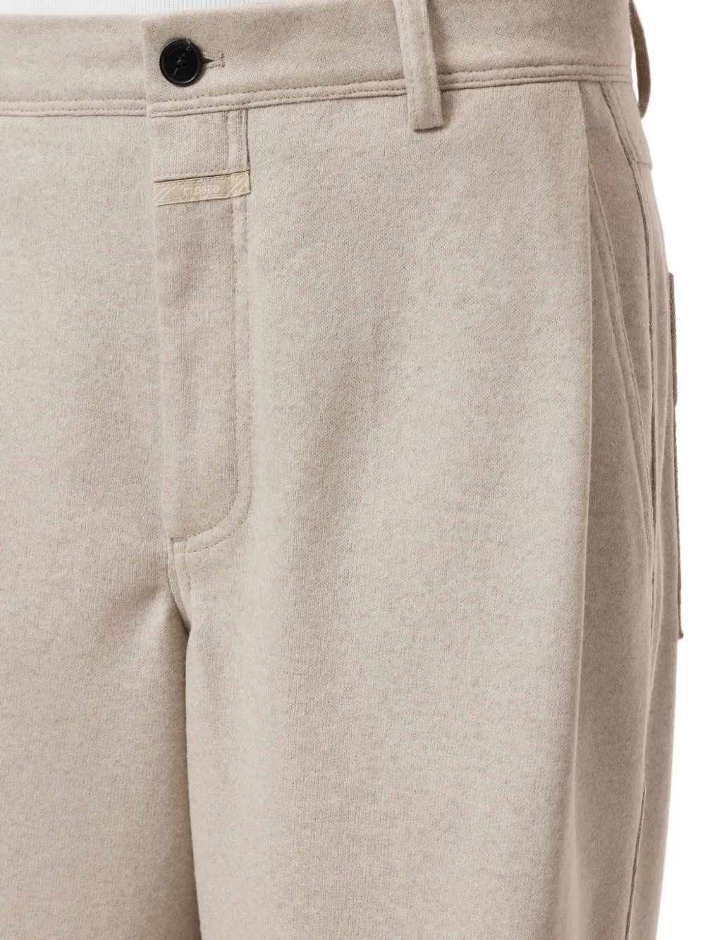 Closed Wide-leg Trousers In Neutral