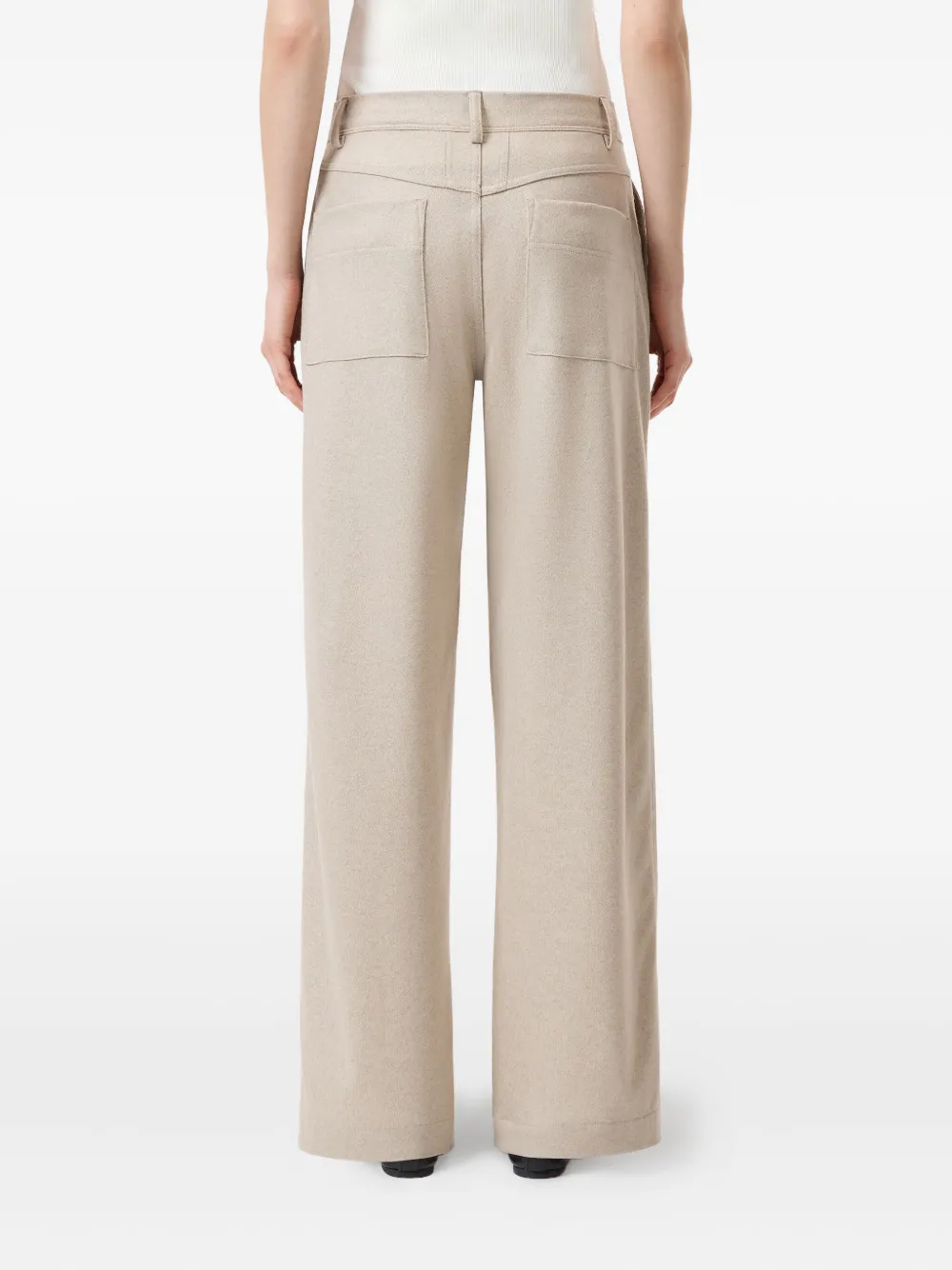 Closed Wide-leg Trousers In Neutral