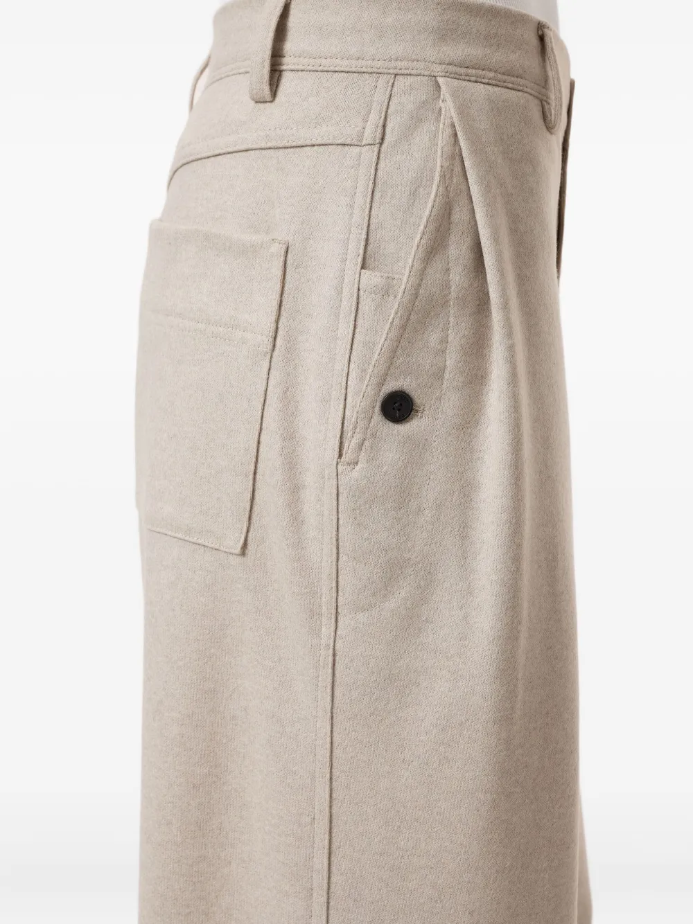 Closed Wide-leg Trousers In Neutral