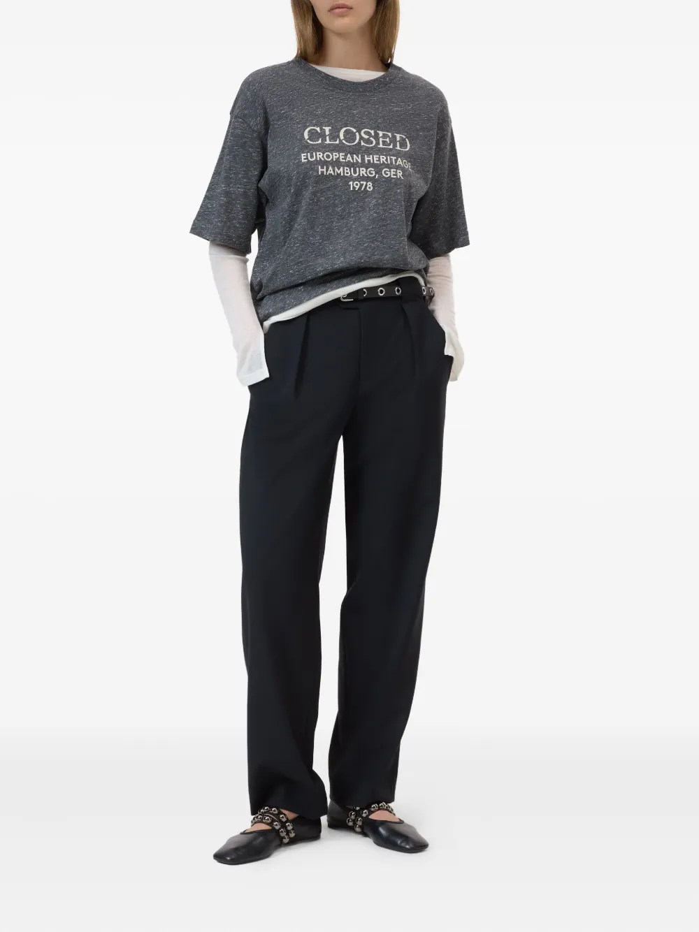 Closed logo-print T-shirt Grijs