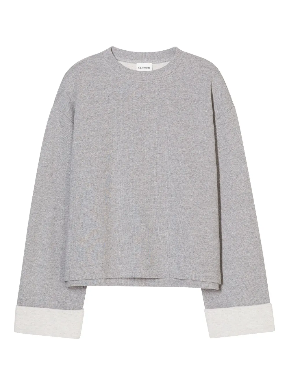 Closed turn-up long-sleeve sweatshirt | Grey | Image 1