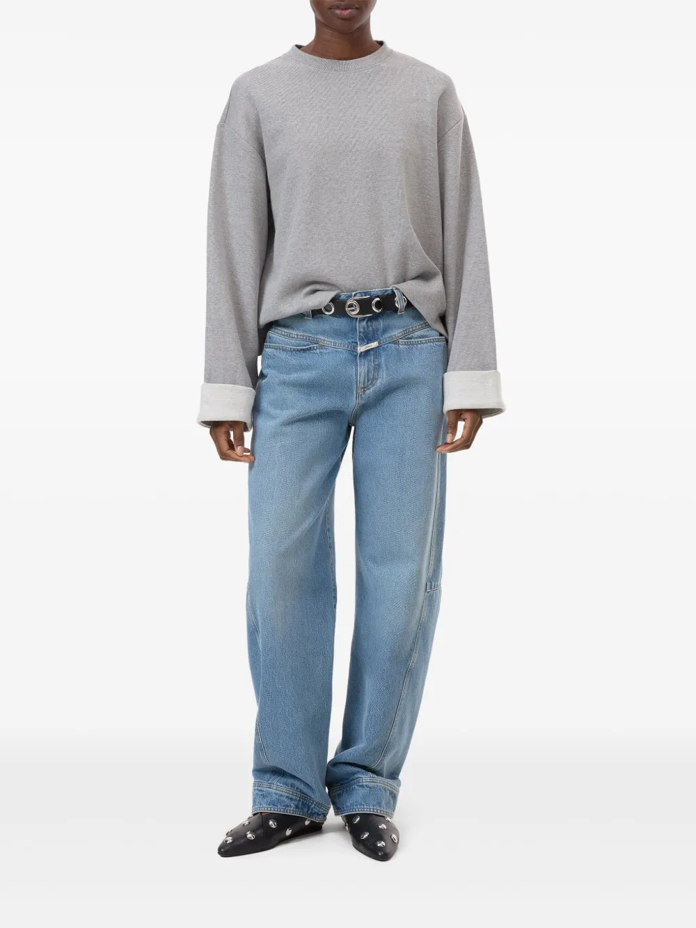 Closed turn-up long-sleeve sweatshirt | Sweaters | Image 2
