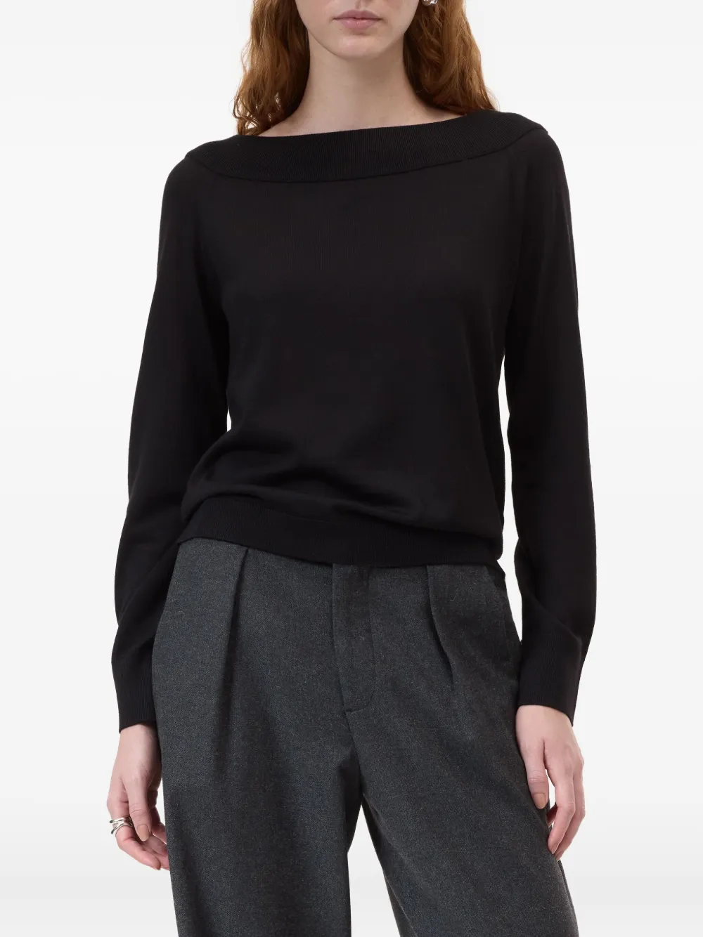 Closed Trui met boothals en lange mouwen Zwart