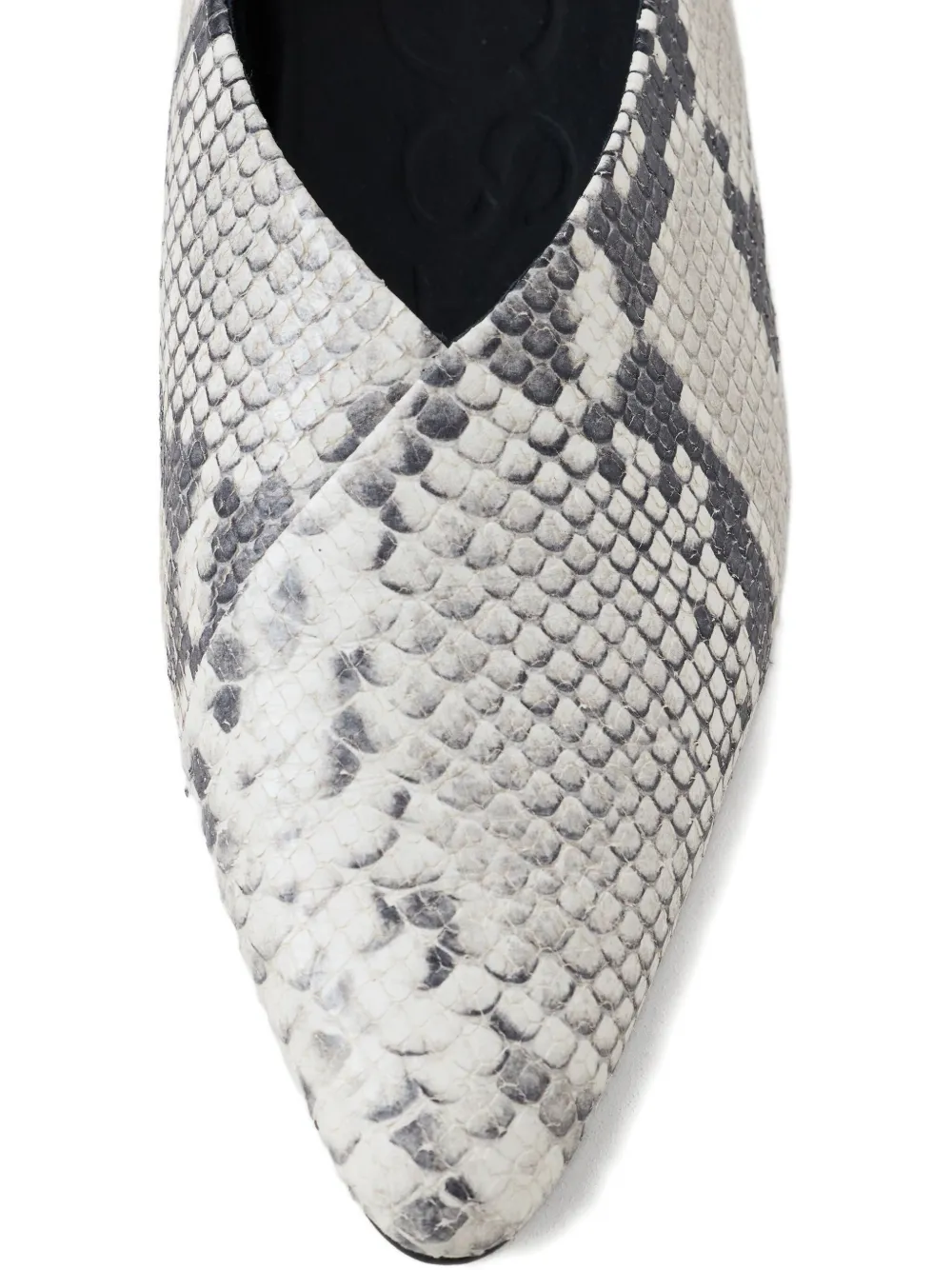 Closed snake-print ballet flats White