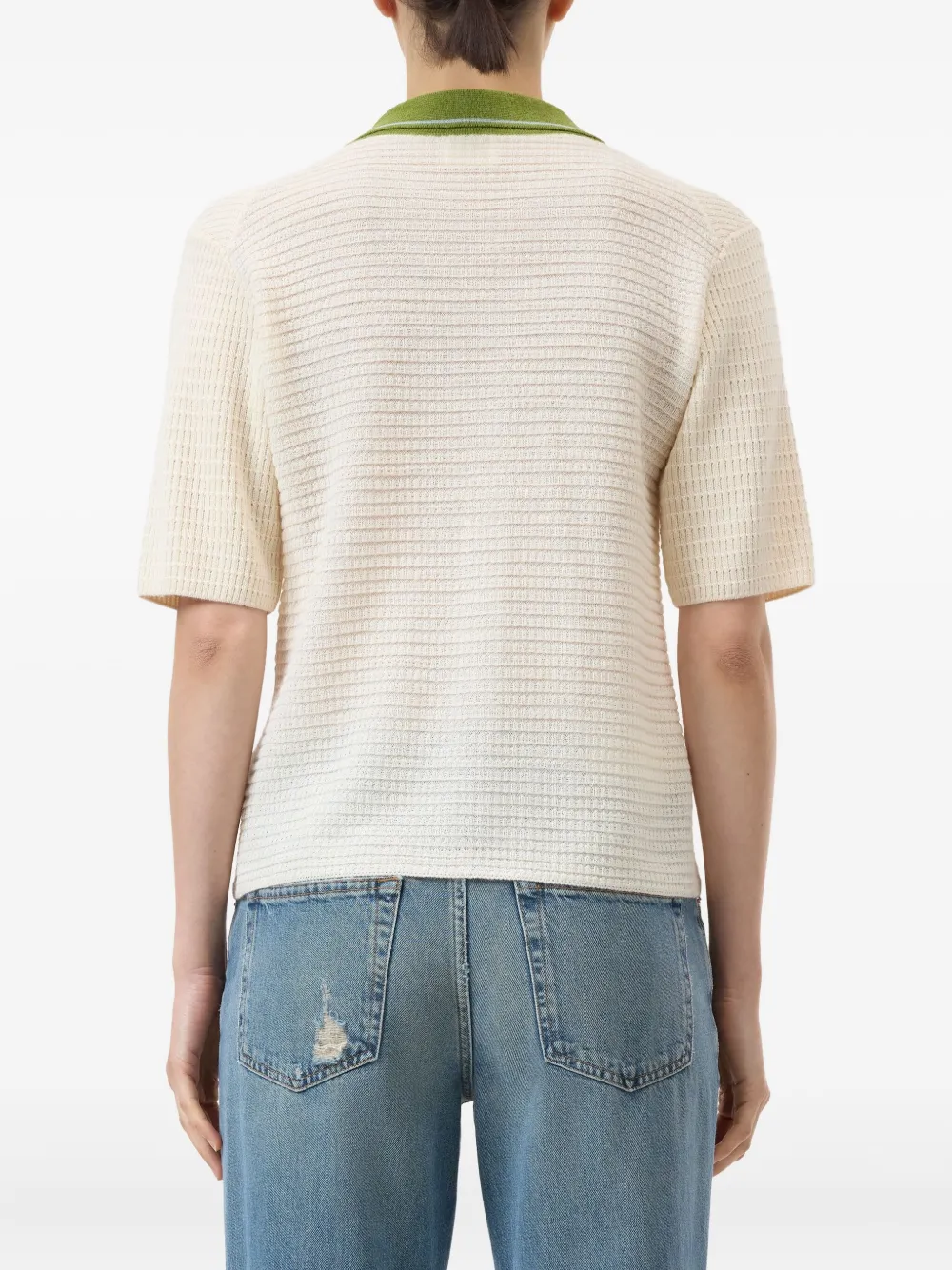 Closed Vest met korte mouwen Beige