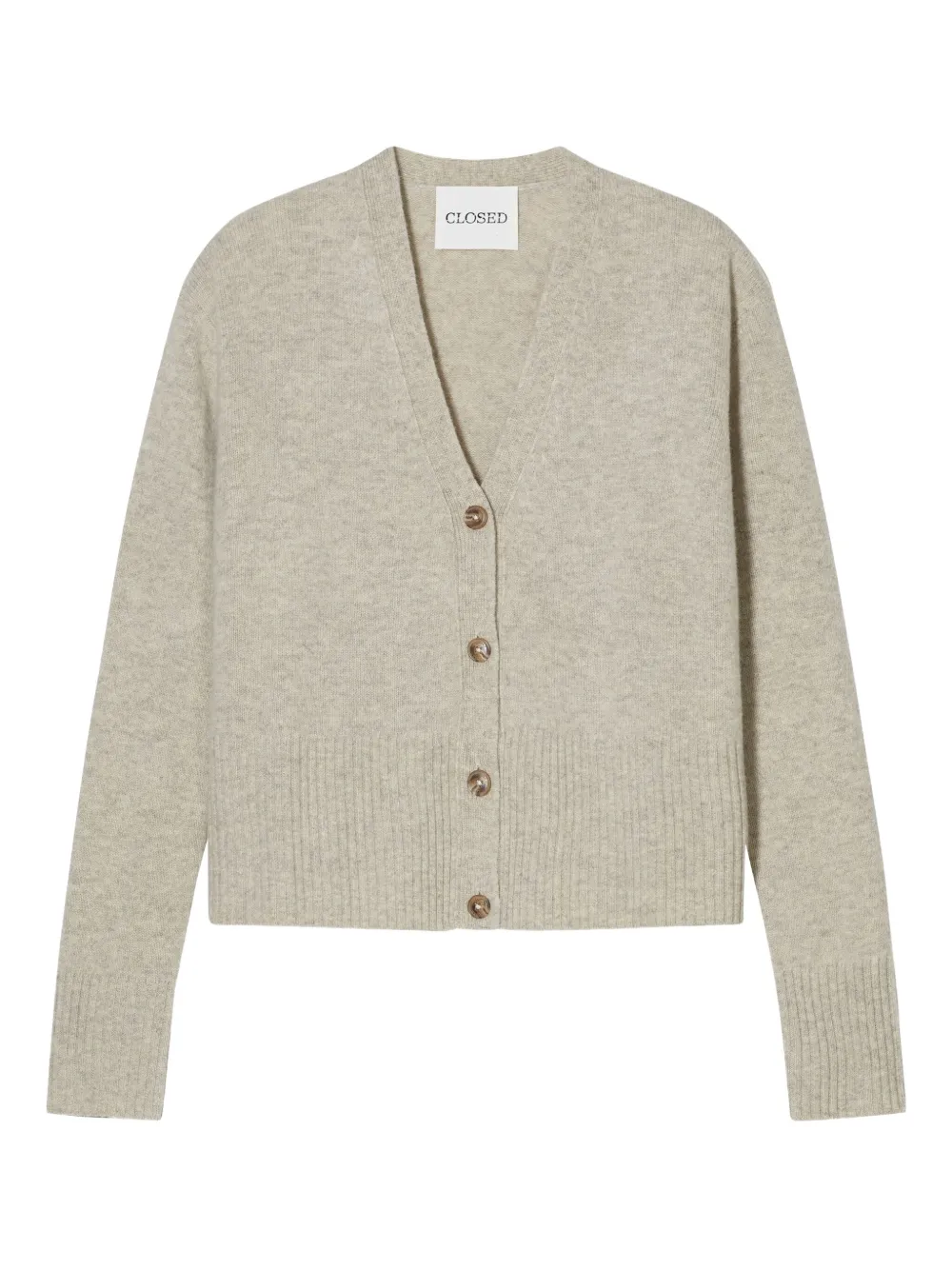 Closed wool cardigan | Neutrals | Image 1
