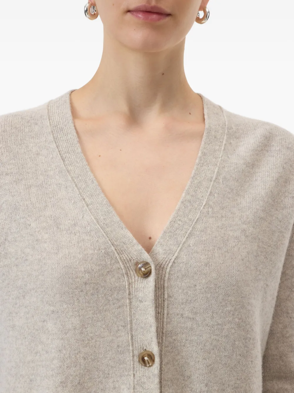 Closed Wool V-necked Cardigan In Neutral