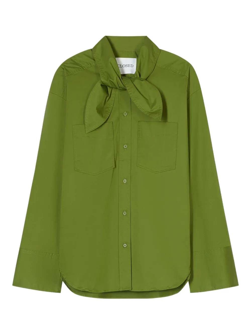 Closed scarf shirt | Green | Image 1