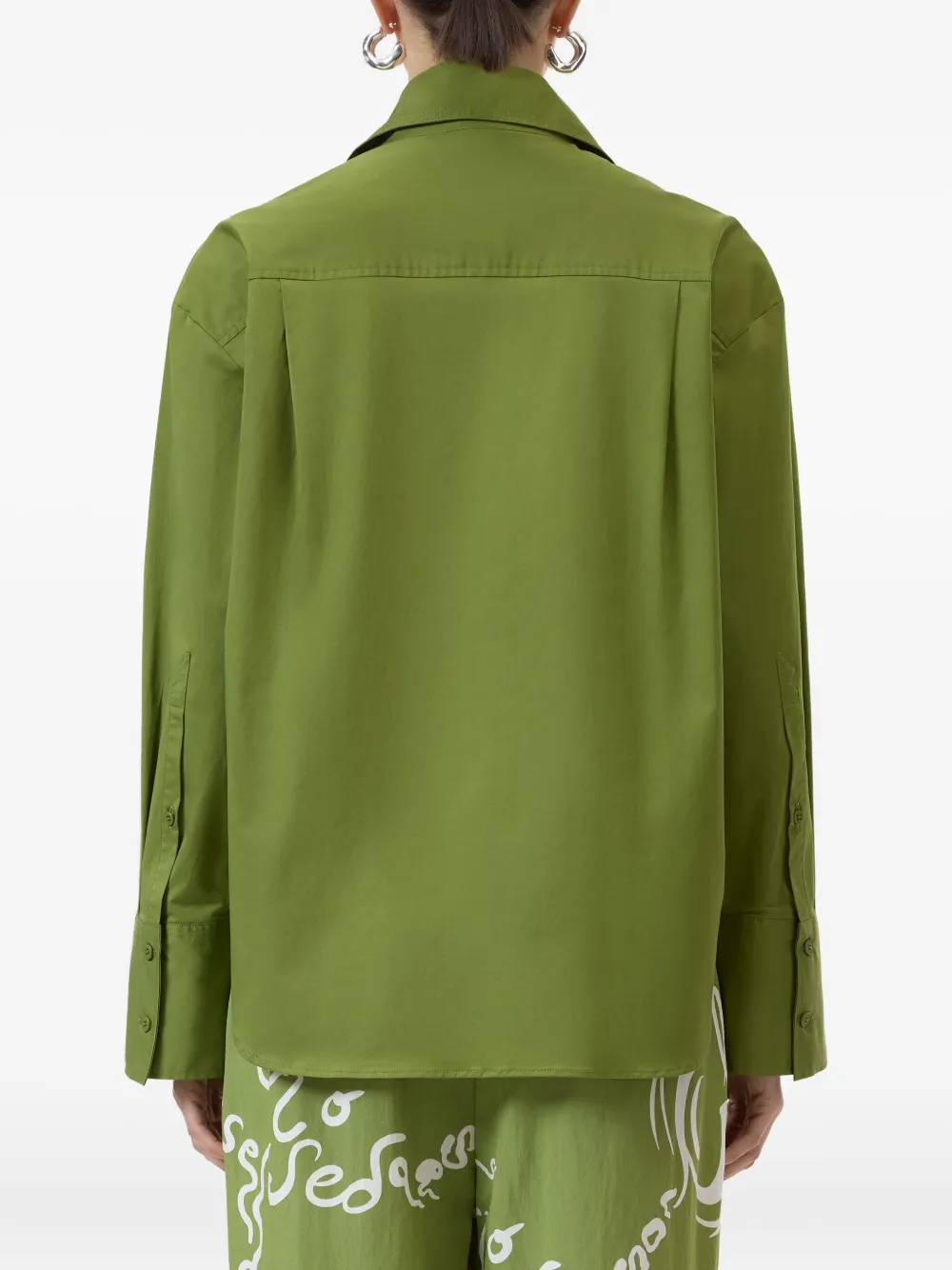 Closed Blouse met sjaal Groen