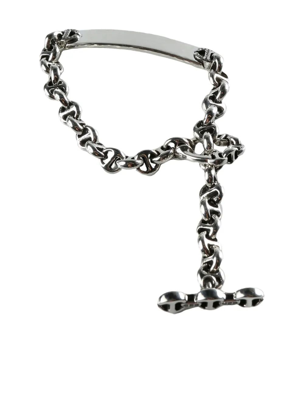 Hoorsenbuhs Silver Chain Id-plate Bracelet In Black