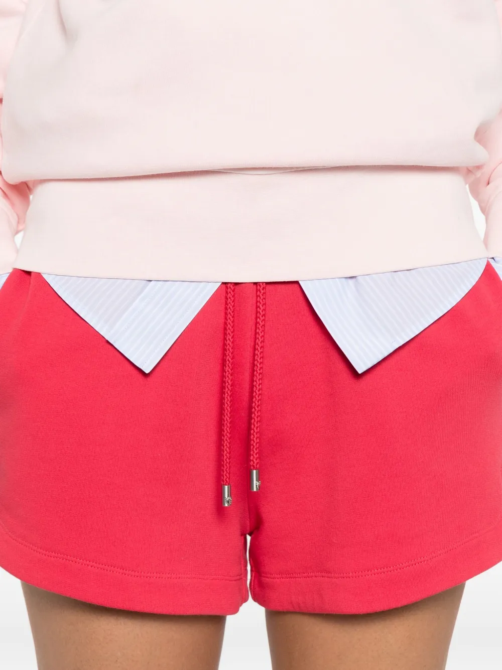 Pinko Elastic-waistband Cotton Mini Shorts In Red