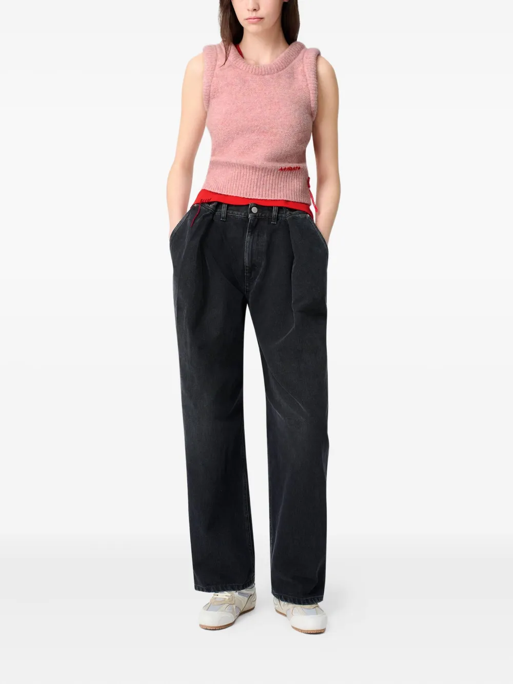 AXEL ARIGATO ANNA RIBBED-HEM CROPPED SLEEVELESS VEST