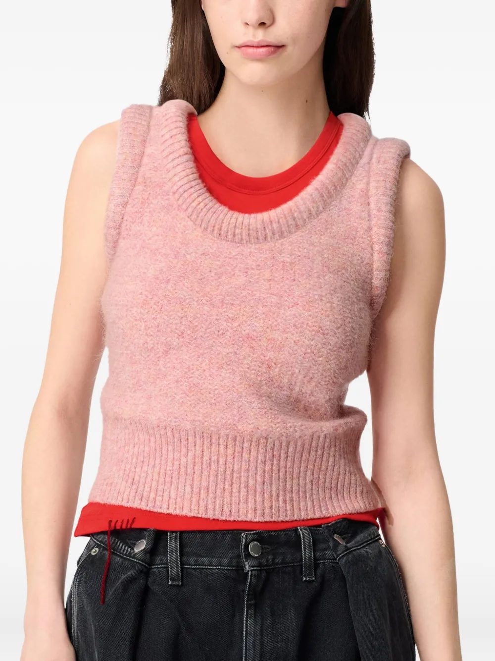 AXEL ARIGATO ANNA RIBBED-HEM CROPPED SLEEVELESS VEST