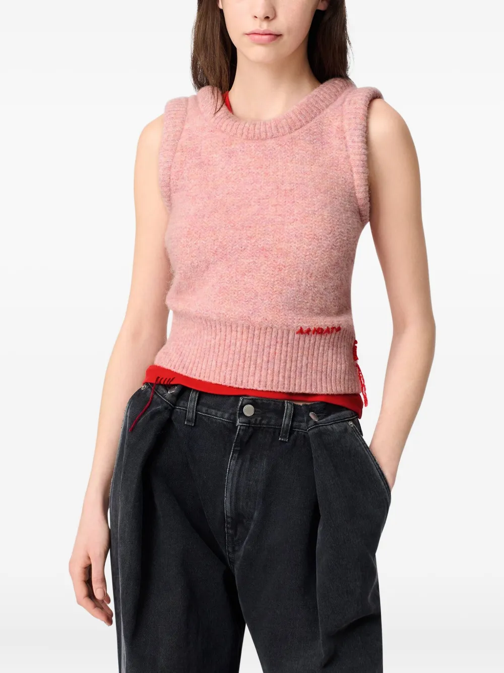 AXEL ARIGATO ANNA RIBBED-HEM CROPPED SLEEVELESS VEST