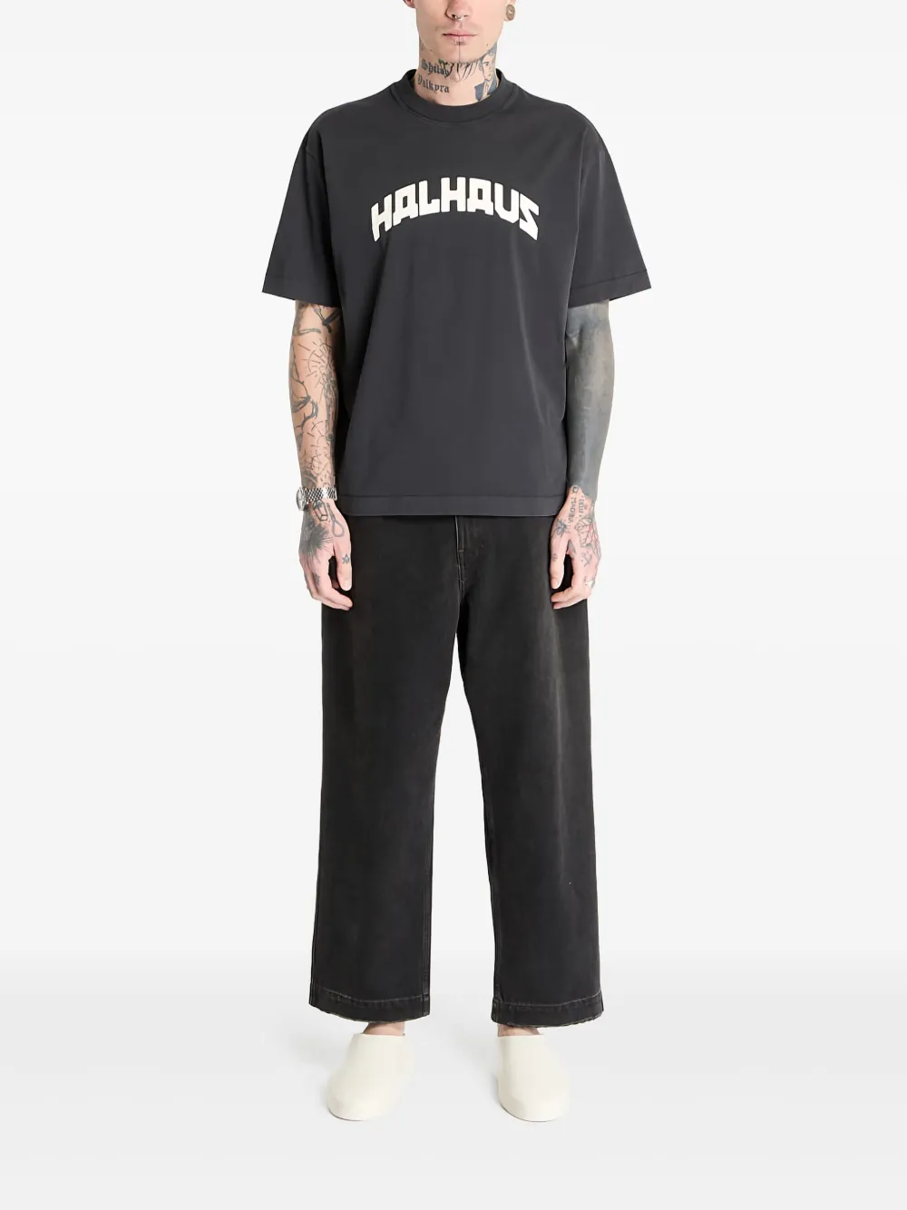 HAL STUDIOS® drawstring wide-leg jeans - ブラック HAL STUDIOS® drawstring wide-leg jeans - ブラック