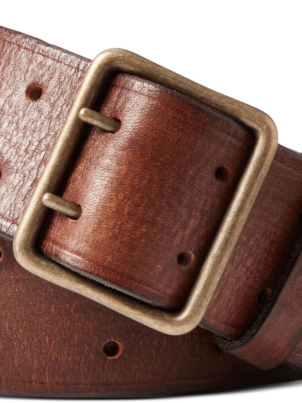 Ralph Lauren RRL Geperforeerde leren riem Bruin
