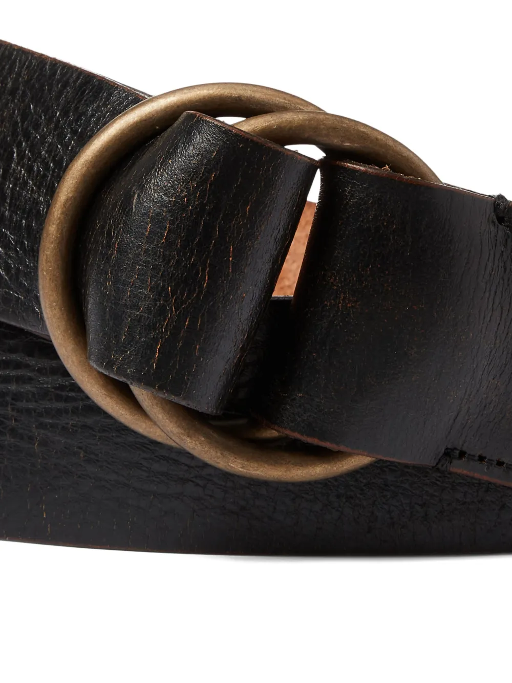 Ralph Lauren RRL Leren riem met textuur Zwart