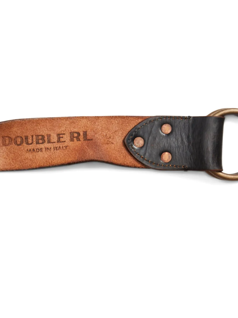 Ralph Lauren RRL Leren riem met textuur Zwart