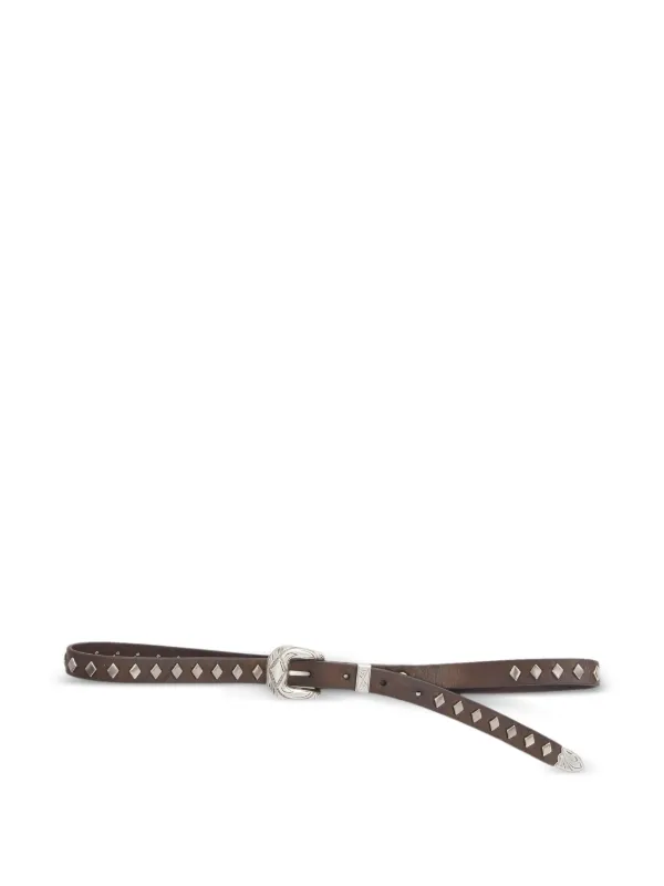 「高評価！」注目のレビュ Belt Leather Studded RRL Lauren Ralph | FARFETCH | Brown 小物