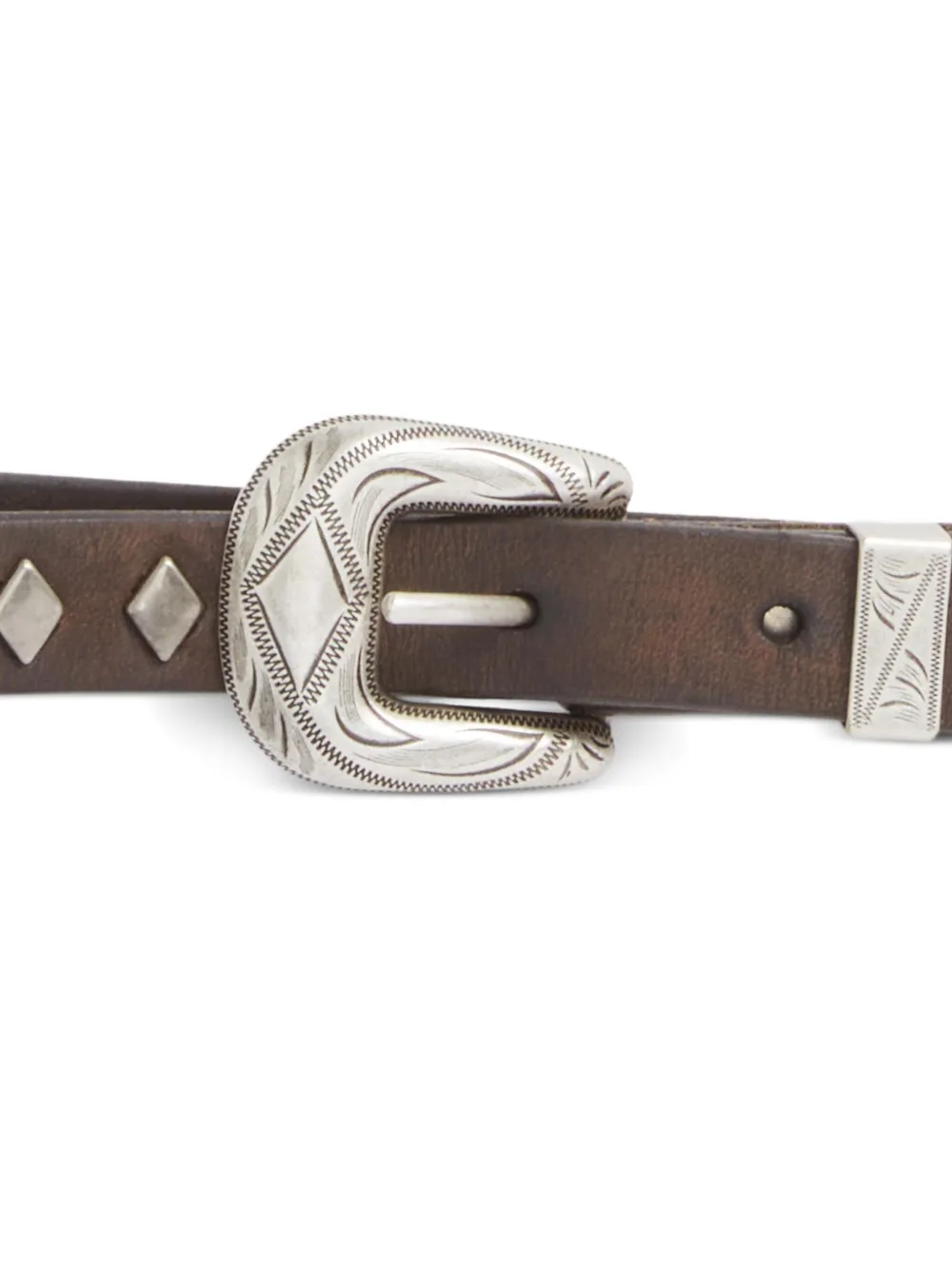 Ralph Lauren RRL Smalle leren riem met studs - Bruin
