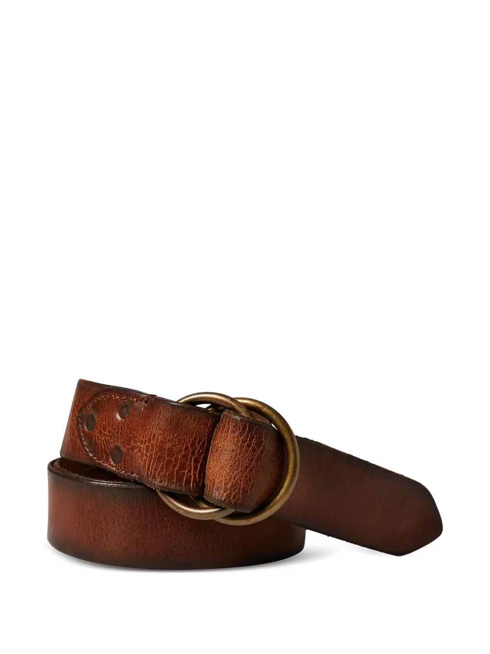 Ralph Lauren RRL Leren riem met dubbele ring Bruin