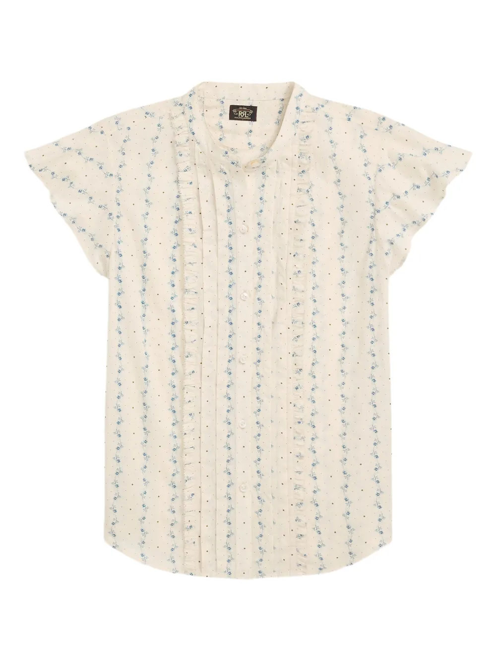 Susan pleated floral button-up shirt