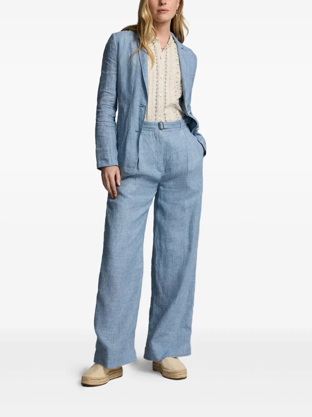 Ralph Lauren RRL Button-up geplooide blouse met bloemen - Beige