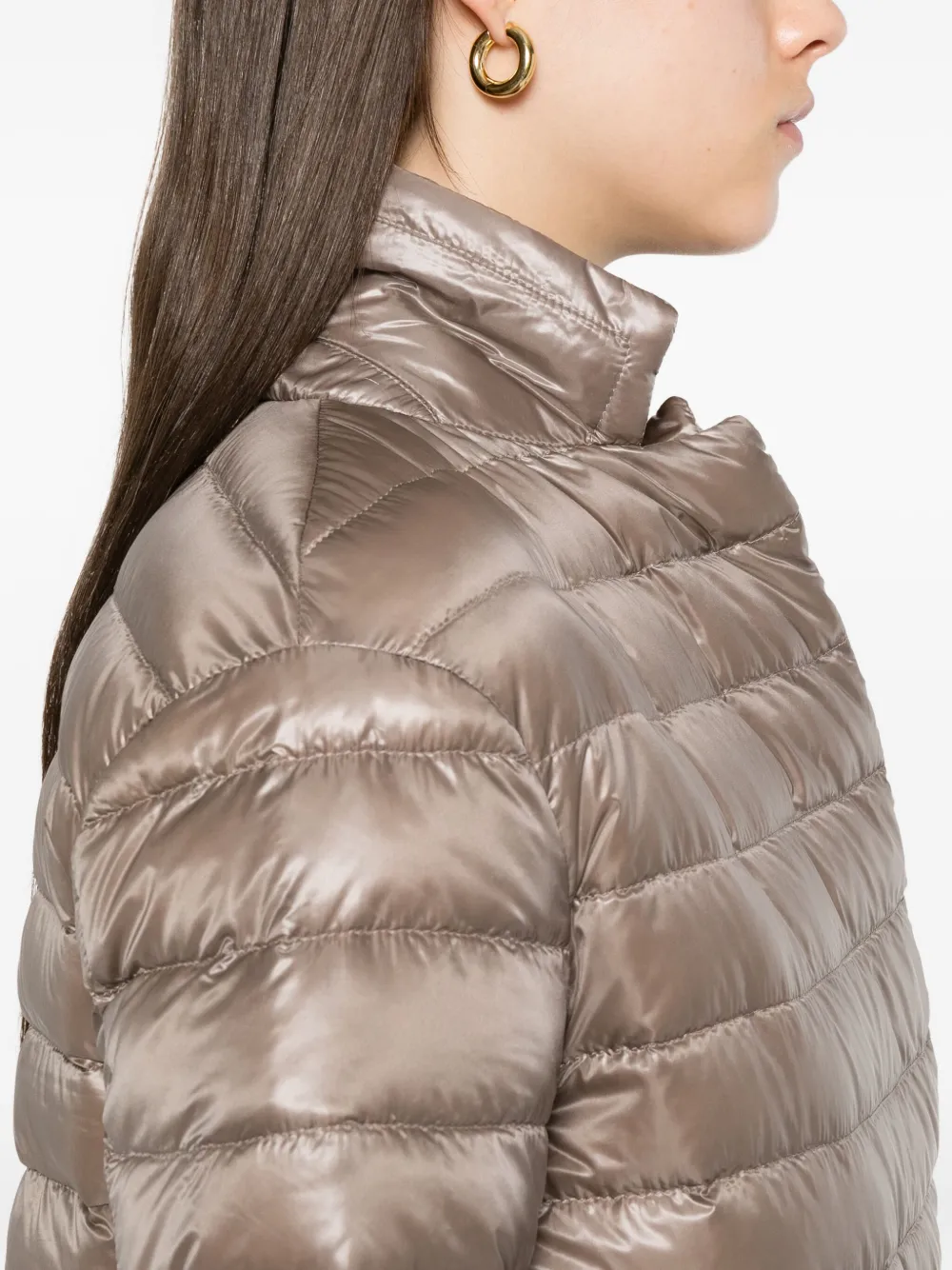 Herno Gewatteerd jack met dubbele rij knopen Beige