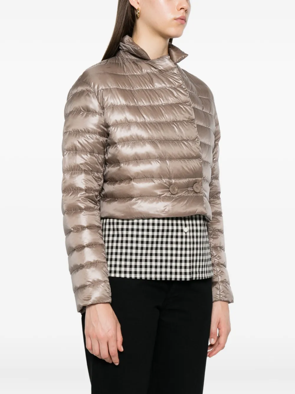 Herno Gewatteerd jack met dubbele rij knopen Beige