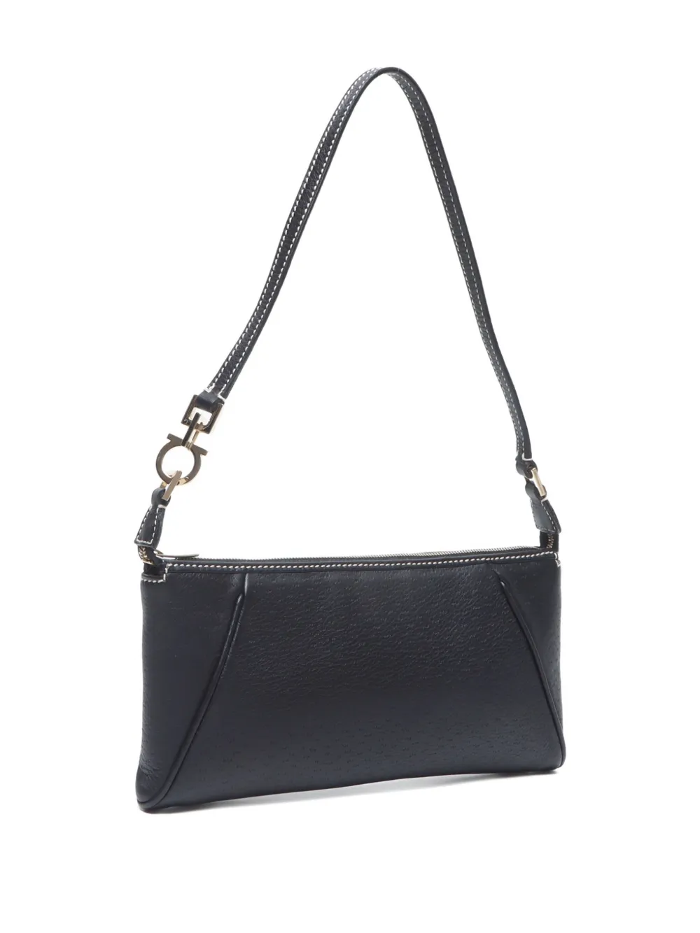 Pre-owned Ferragamo 2015 Gancini One Shoulder Bag In Black