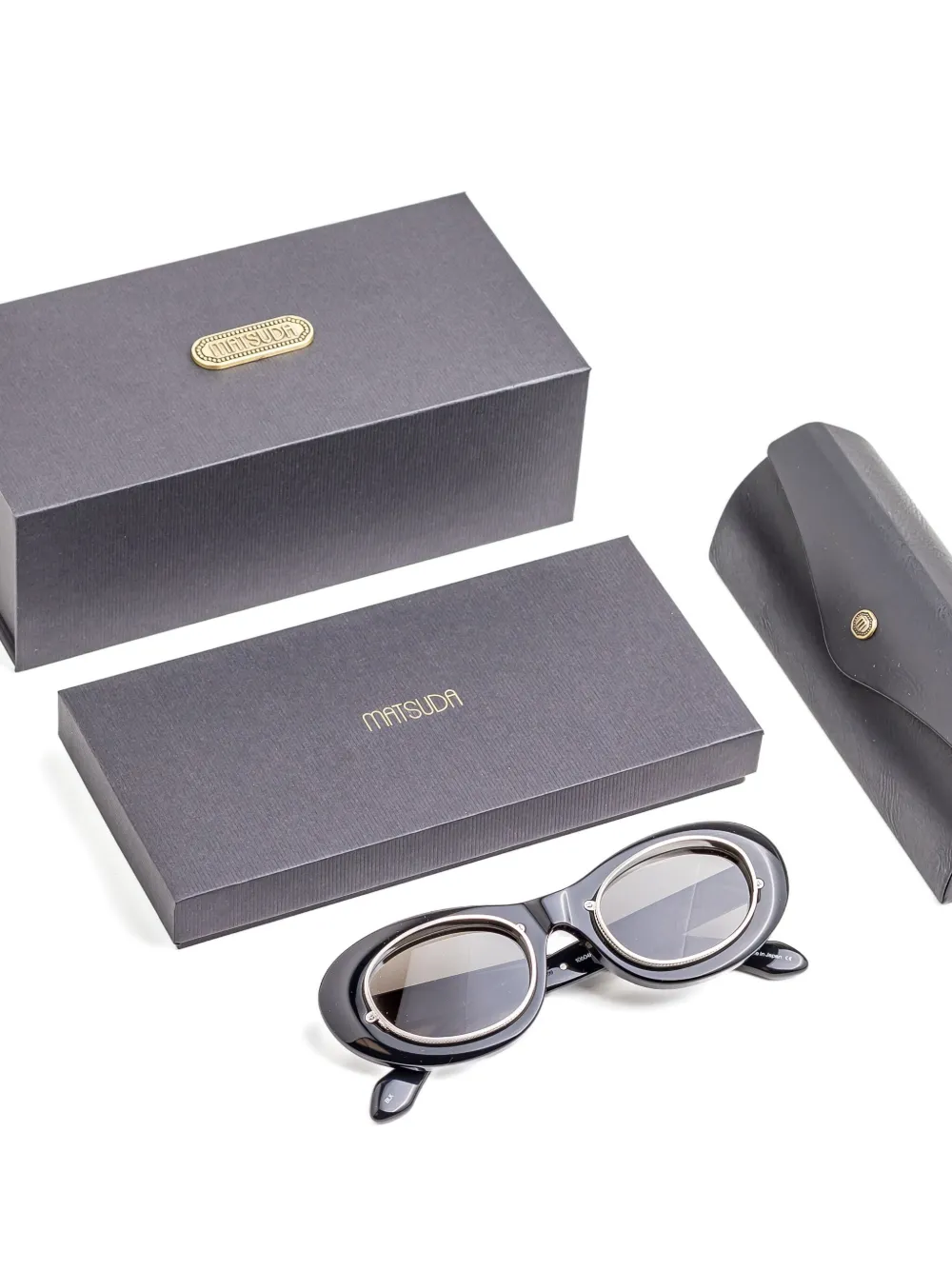 Matsuda oval-frame sunglasses Zwart