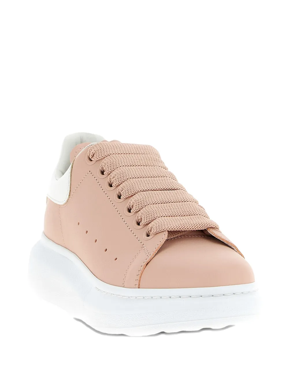 Alexander Mcqueen Leather Lace-up Sneakers In Neutral